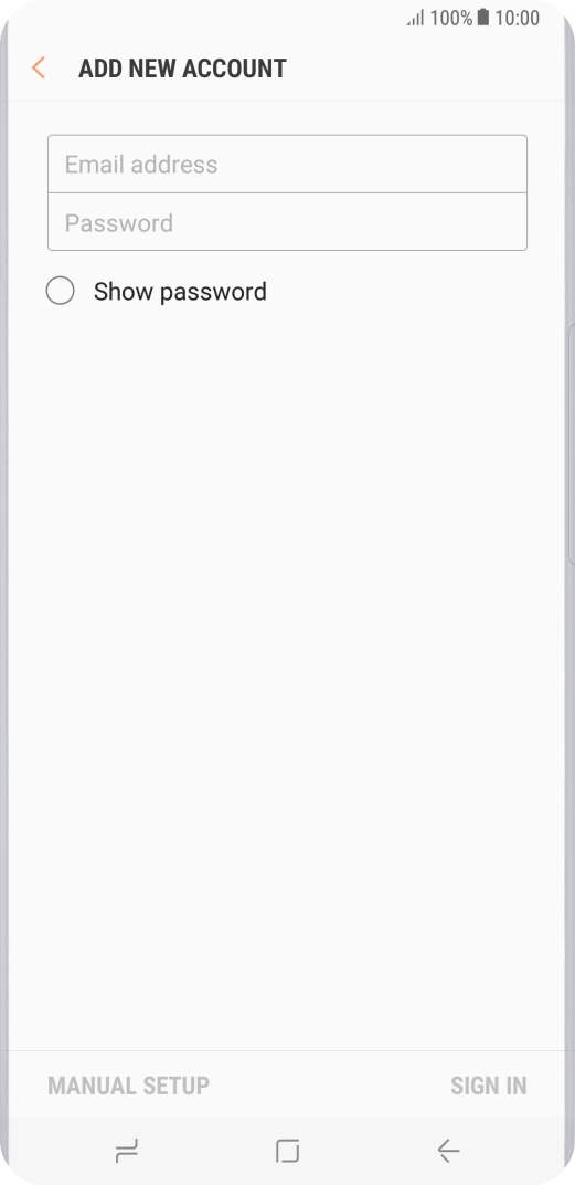 Press Email address and key in your email address.