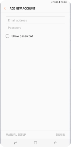 Press Email address and key in your email address.