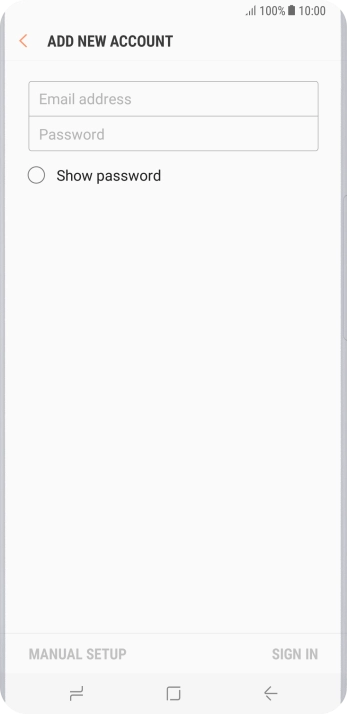Press Email address and key in your email address.