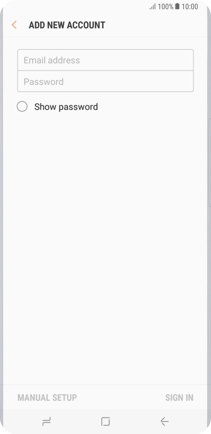 Press Email address and key in your email address.