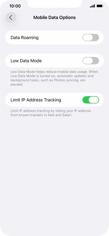 Press the indicator next to 