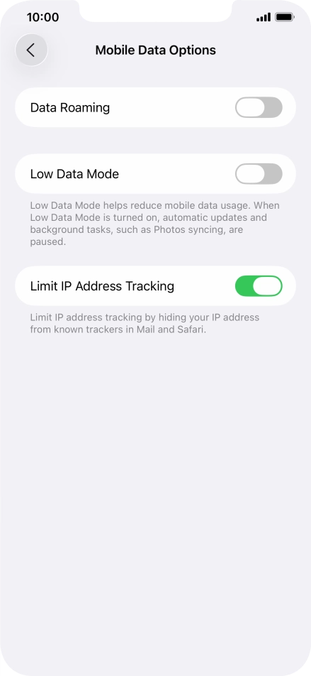 Press the indicator next to 