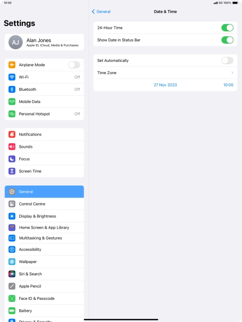 Press the indicator next to 