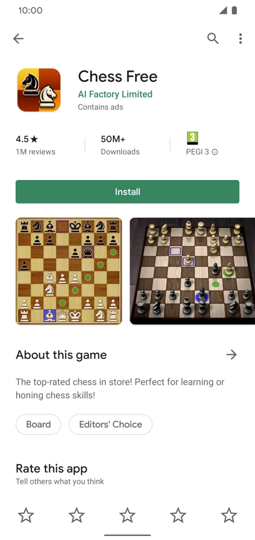 Press Install and follow the instructions on the screen to install the app.