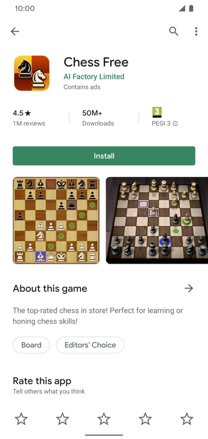Press Install and follow the instructions on the screen to install the app.