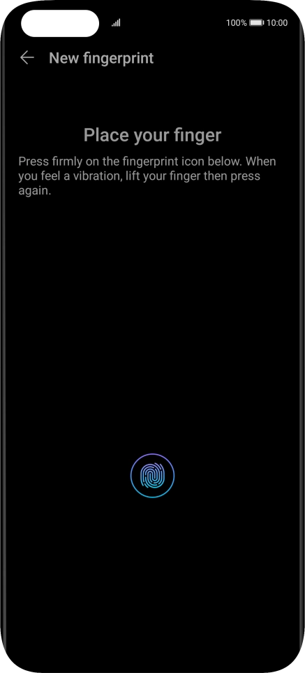 Follow the instructions on the screen to create the phone lock code using your fingerprint.