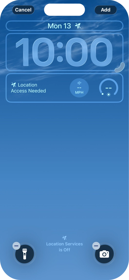To customise the way the lock screen date is displayed, press the date widget and follow the instructions on the screen to find the required widget display mode.