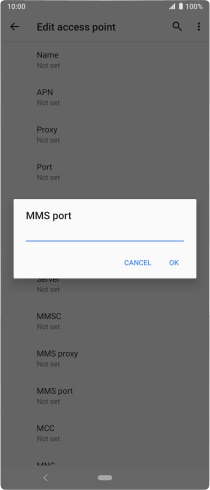 Key in 8080 and press OK.