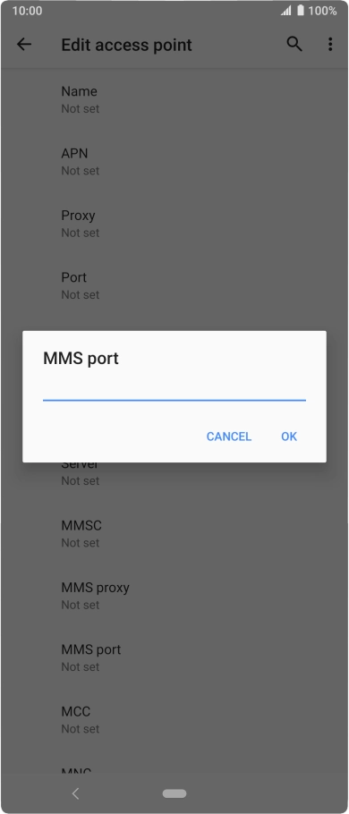 Key in 8080 and press OK.