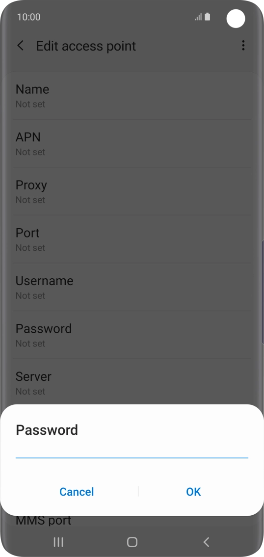 Key in secure and press OK.