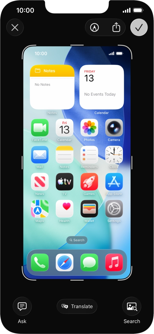 Follow the instructions on the screen to edit and save your screenshot.