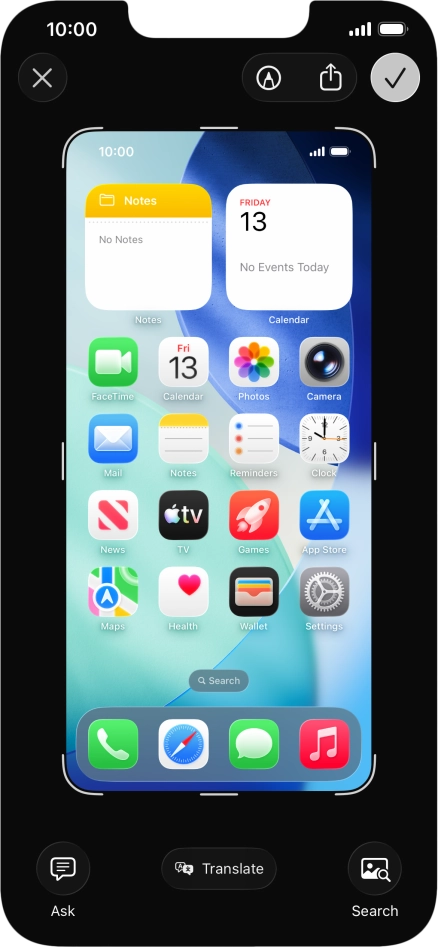 Follow the instructions on the screen to edit and save your screenshot.