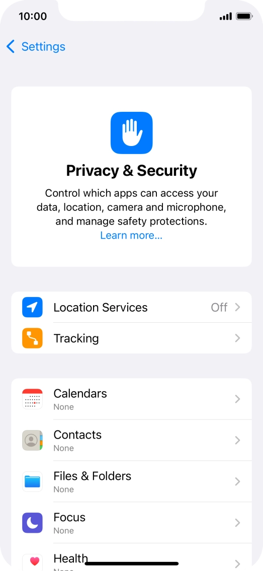 Press Location Services.