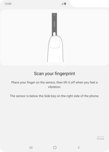Follow the instructions on the screen to create the phone lock code using your fingerprint.