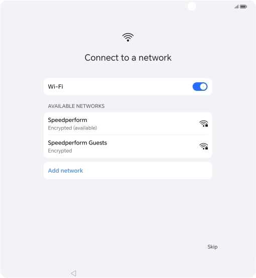 Press the required Wi-Fi network.