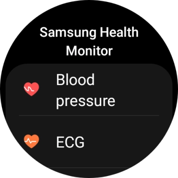Press Blood pressure and follow the instructions on the screen to measure your blood pressure.