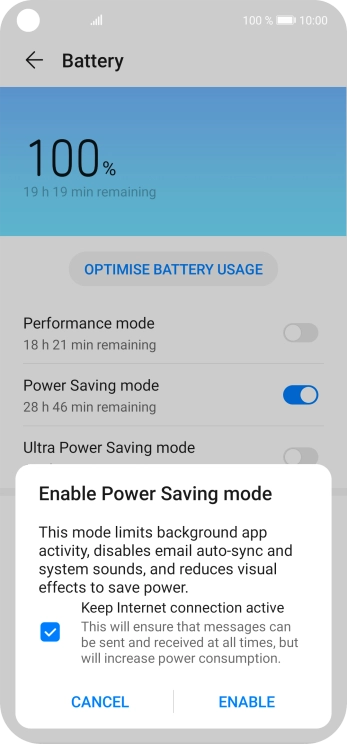 If you turn on the function, press ENABLE.