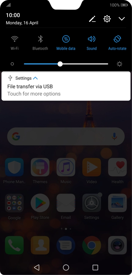 Press Touch for more options.