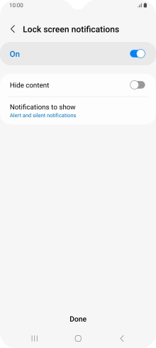 Press the required settings to turn them on or off.