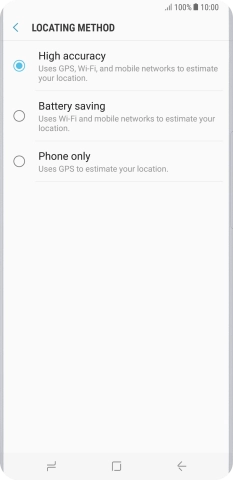 If you select High accuracy, your phone can find your exact position using the GPS satellites, the mobile network and nearby Wi-Fi networks. Satellite-based GPS requires a clear view of the sky.