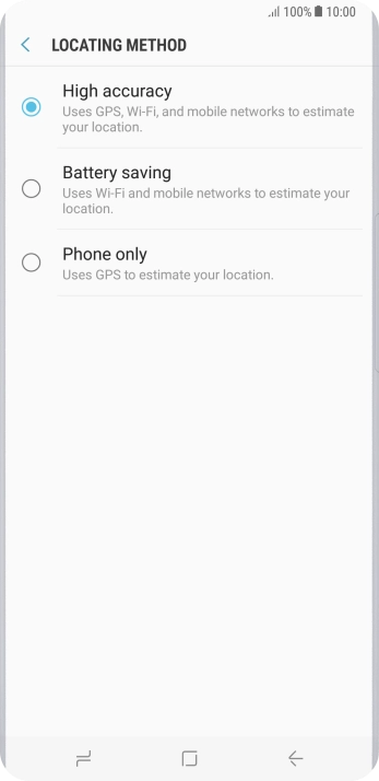 If you select High accuracy, your phone can find your exact position using the GPS satellites, the mobile network and nearby Wi-Fi networks. Satellite-based GPS requires a clear view of the sky.