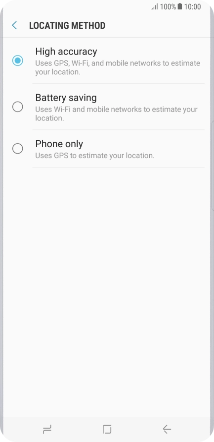 If you select High accuracy, your phone can find your exact position using the GPS satellites, the mobile network and nearby Wi-Fi networks. Satellite-based GPS requires a clear view of the sky.