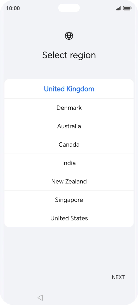 Press the required country or area.