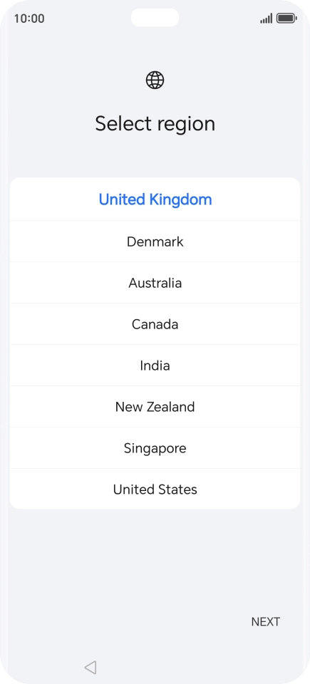 Press the required country or area.