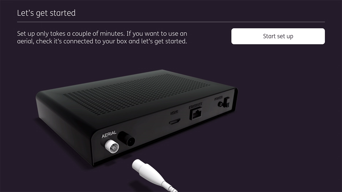 Highlight Start set up.