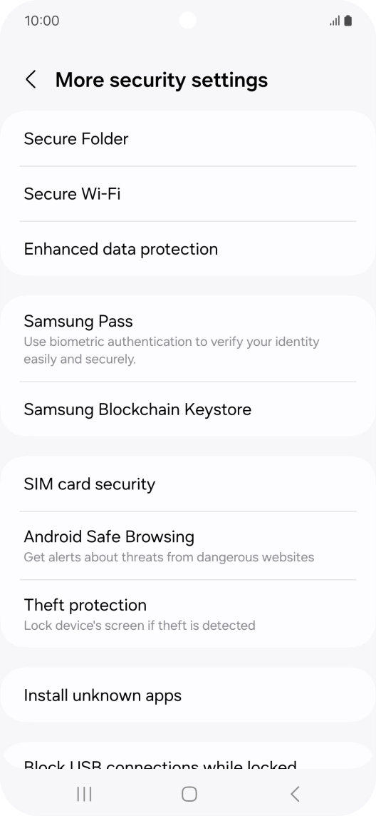 Press SIM card security.