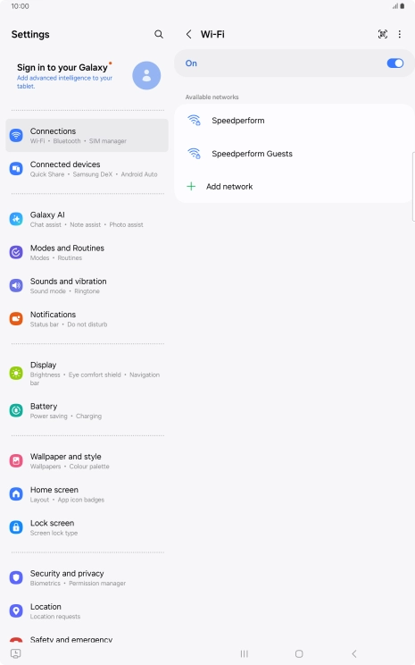 Press the menu icon.