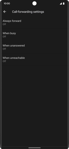 Press the required divert type.