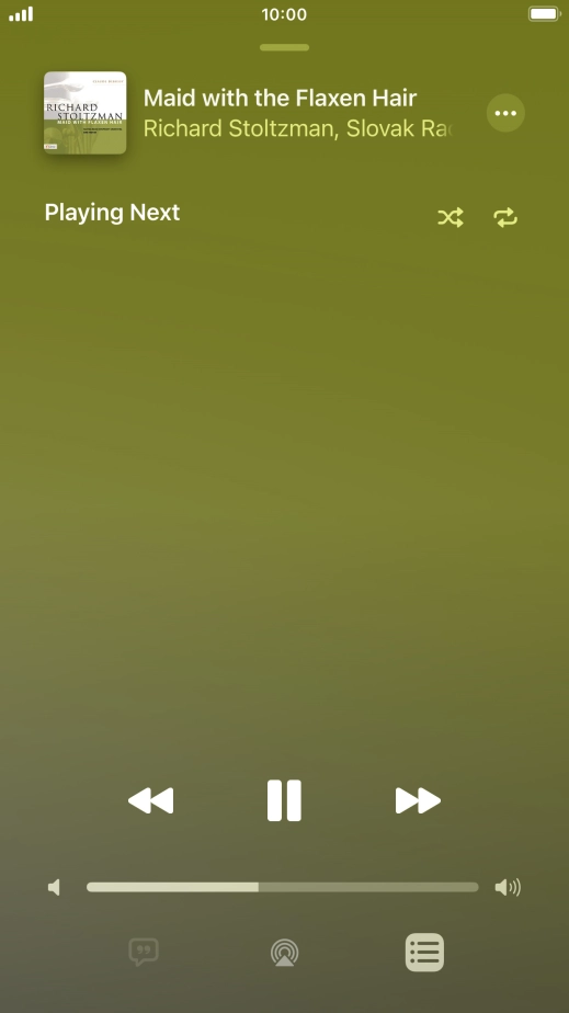 Press the shuffle icon to turn the function on or off.