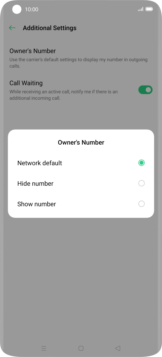 Press Show number to turn on caller identification.