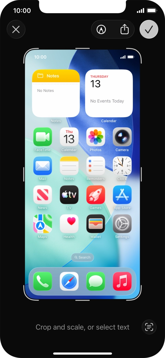 Follow the instructions on the screen to edit and save your screenshot.