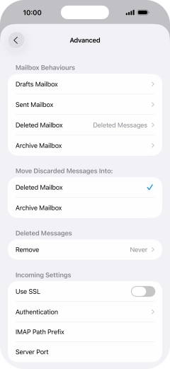 Press the indicator next to 