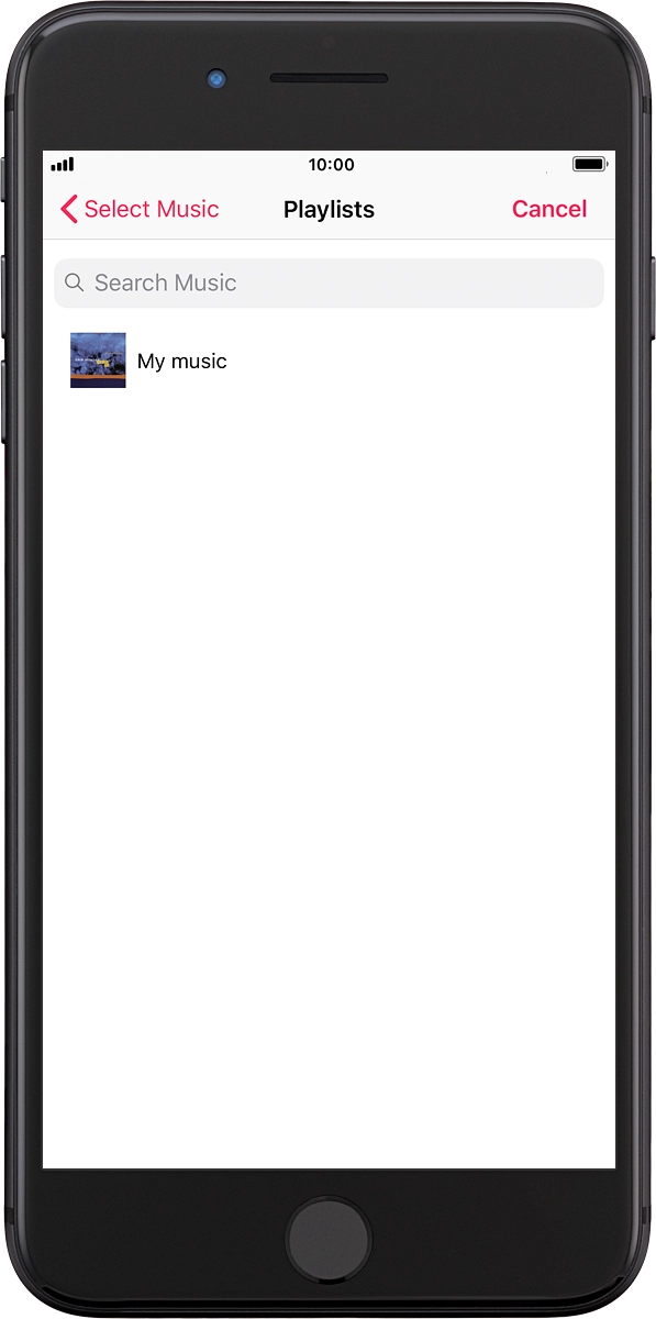 On your phone: Press the required playlist to transfer the audio files to your Apple Watch.