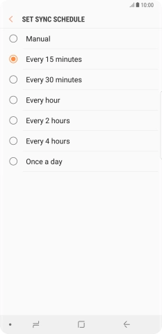 Press the required setting.