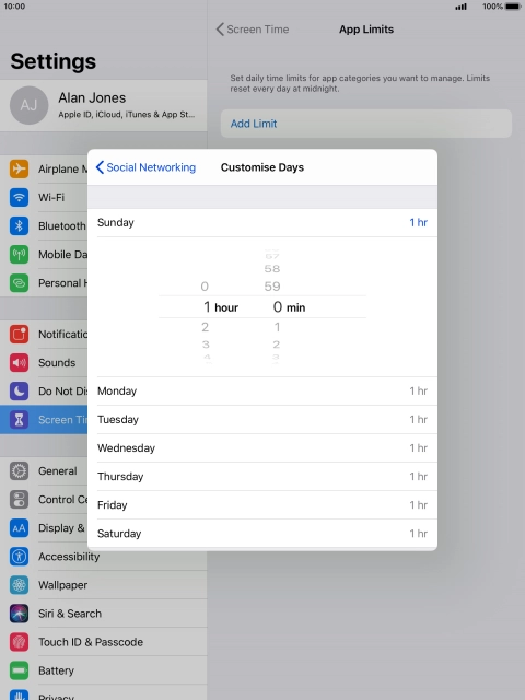 Select the required period.