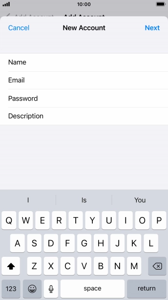 Press Description and key in the required name.