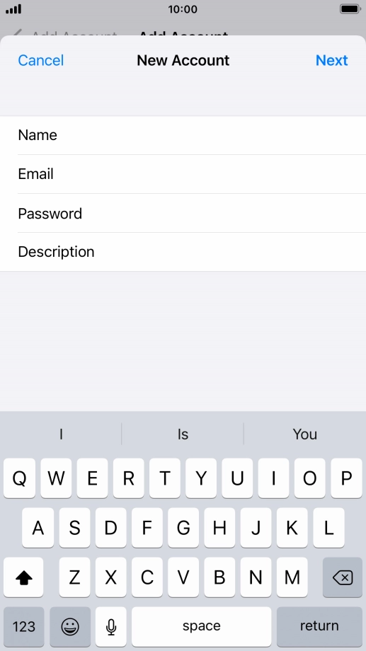 Press Description and key in the required name.