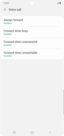 Press the required divert type.