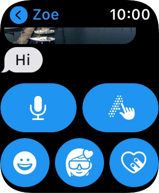 Press the microphone icon and follow the instructions on the screen to record and send the message.