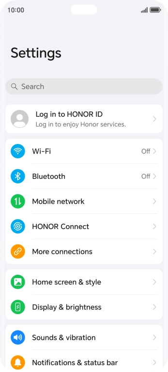 Press Mobile network.