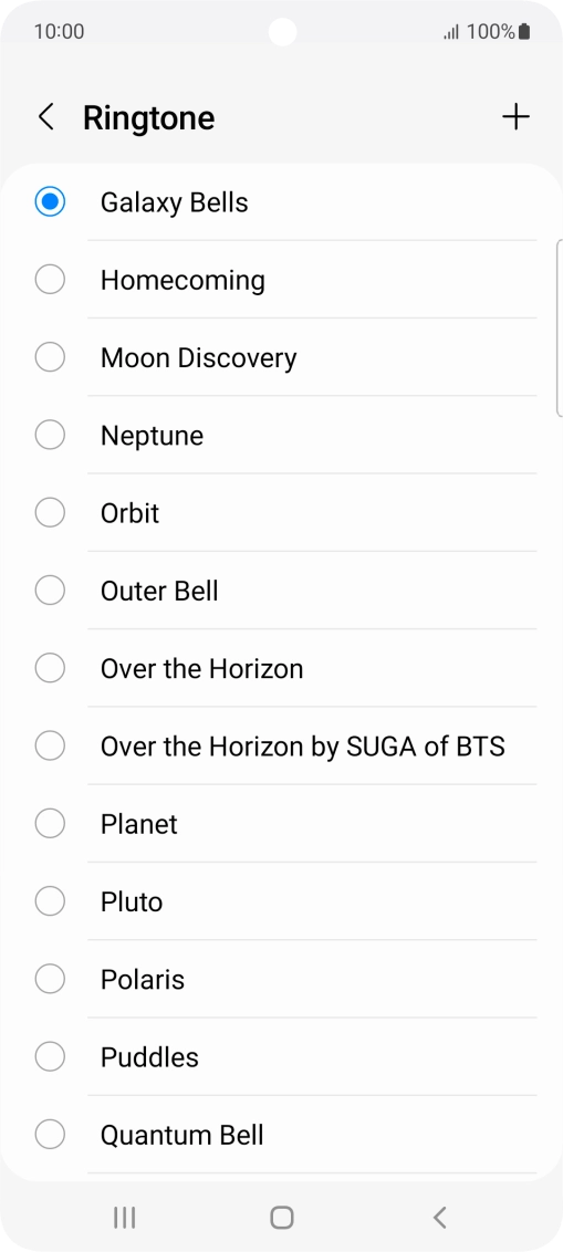 Press the add ring tone icon.