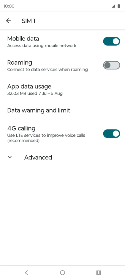 Press App data usage.