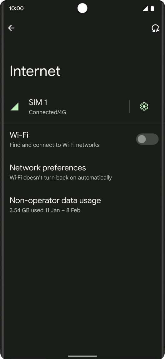 Press the settings icon.