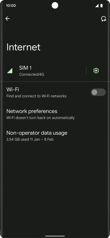 Press the settings icon.
