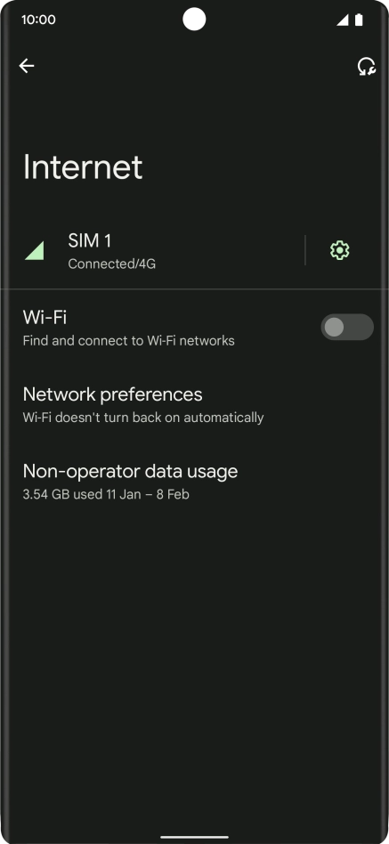 Press the settings icon.
