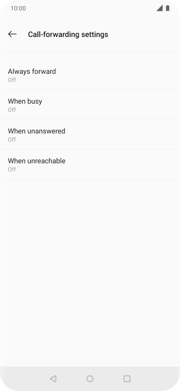 Press the required divert type.